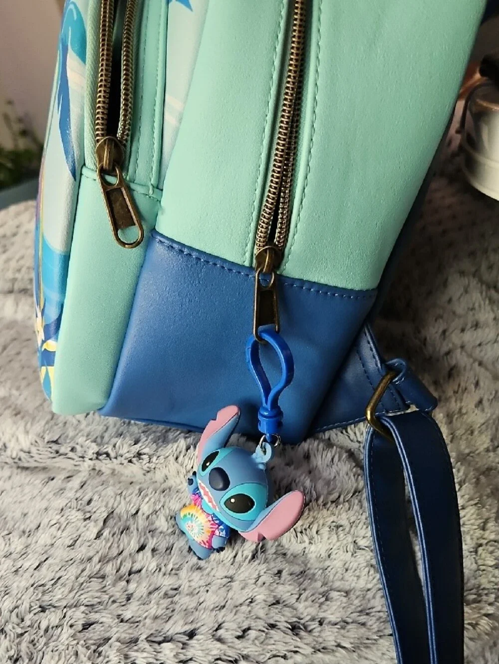Loungefly Disney Stitch Mini Backpack With Stitch Tyedye Keychain
